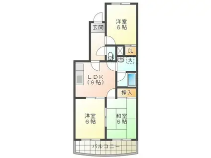 メゾン・ド・ジュール(3LDK/2階)の間取り写真