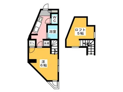 ステージ上青木II(1K/1階)の間取り写真