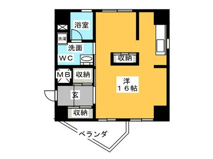 サンフレア日出町(ワンルーム/9階)の間取り写真