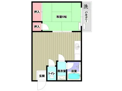 リバーサイド526(1DK/2階)の間取り写真