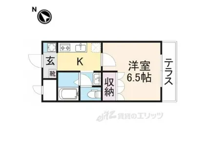 グランドキャスルN(1K/1階)の間取り写真