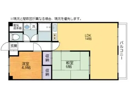 メゾンあおき(2LDK/2階)の間取り写真