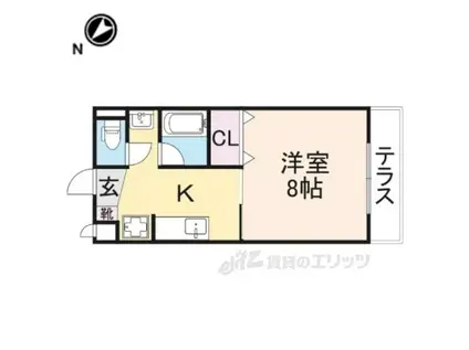 SURPLUSIハピネスA棟(1K/1階)の間取り写真