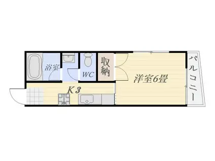 シティハイツ下荒田(1K/2階)の間取り写真