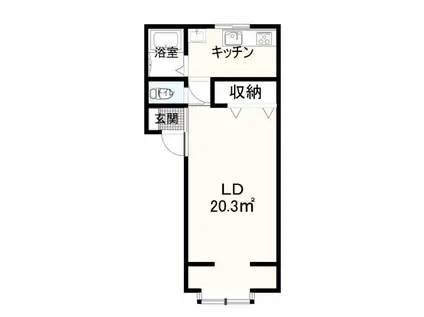 エスペランサII(1K/2階)の間取り写真