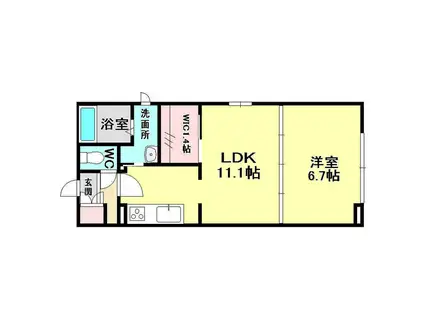 ベレオゴールド(1LDK/1階)の間取り写真