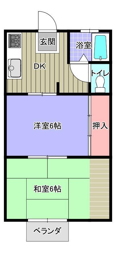 パナハイツABC(2DK/1階)の間取り写真