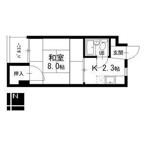 東山レジデンス(1K/4階)の間取り写真
