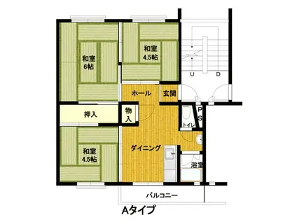兵庫県公社 伊丹鴻池 7B号棟(3DK/5階)の間取り写真