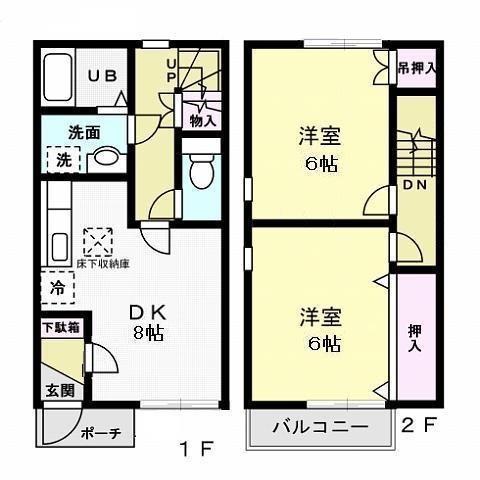 LOYALTY MIZUNOA(2DK/1階)の間取り写真