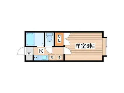 ALBA八乙女(1K/1階)の間取り写真