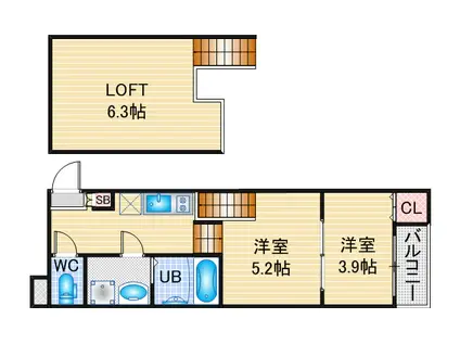 LEGATO(2SK/1階)の間取り写真