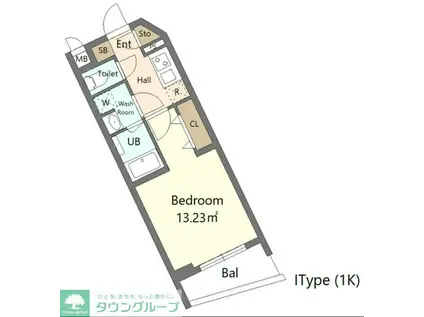 ALIVIS新江古田(1K/1階)の間取り写真