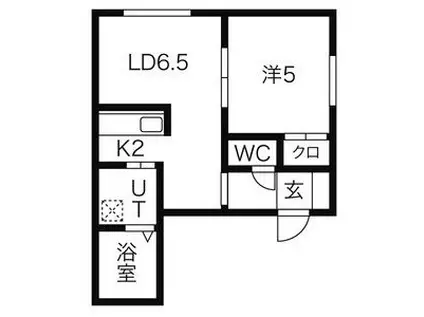 ENCHANT PR19 学生さん対象マンション(1LDK/4階)の間取り写真