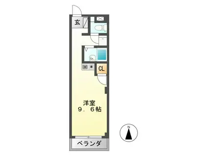 エレガンスみやもと(ワンルーム/3階)の間取り写真