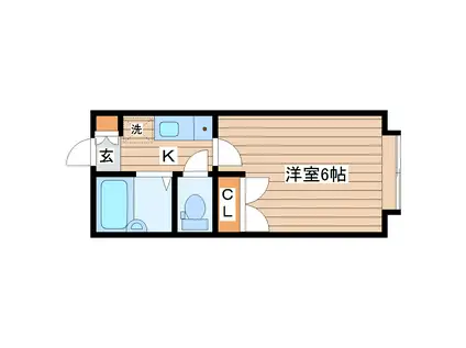 ベルシティ東仙台(1K/3階)の間取り写真