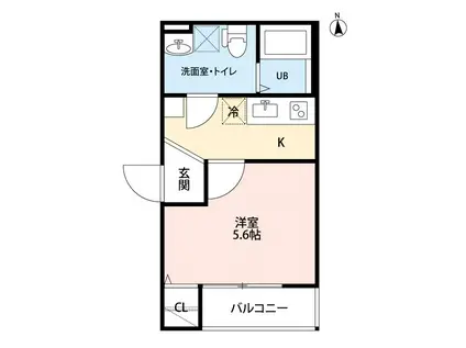 クラスティーネ中村町(1K/2階)の間取り写真