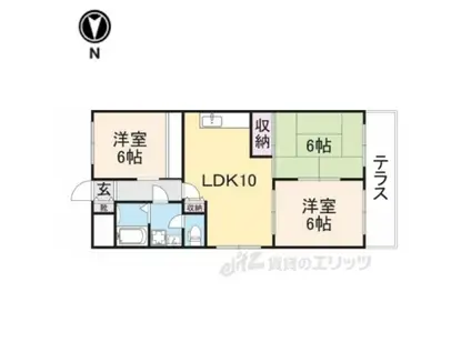 第6サンコウヒルズ西館(3LDK/1階)の間取り写真