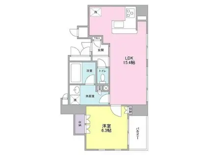 グランカーサ銀座イースト(1LDK/7階)の間取り写真