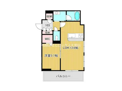 セゾレーナ(1LDK/1階)の間取り写真