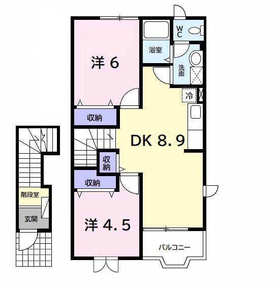 ヒルサイド・テラス(2DK/2階)の間取り写真