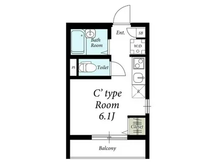 リブリ三幸(ワンルーム/3階)の間取り写真