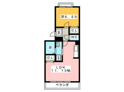 カーサコモダ天カ須賀(1LDK/1階)の間取り写真
