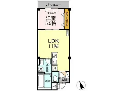 SKEY RESIDENCE塚越(1LDK/4階)の間取り写真