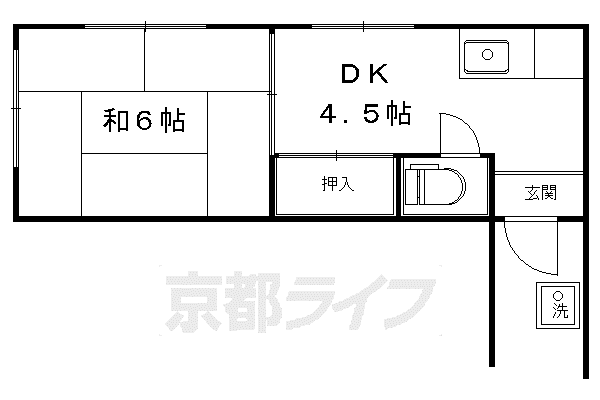 リッチモンド岡崎(1K/2階)の間取り写真