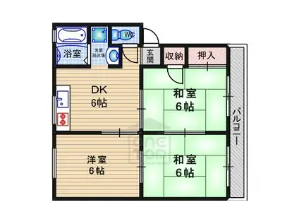 セジュール小柳Ⅰ(3DK/1階)の間取り写真