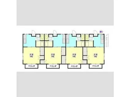 五代アムアージュ(1K/2階)の間取り写真