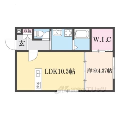 グラシエ土師ノース(1LDK/1階)の間取り写真