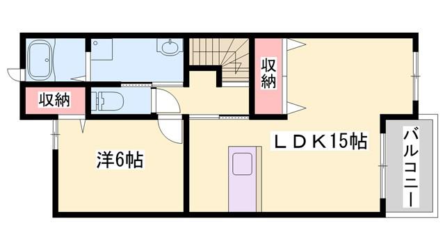 JASMINE(1LDK/2階)の間取り写真