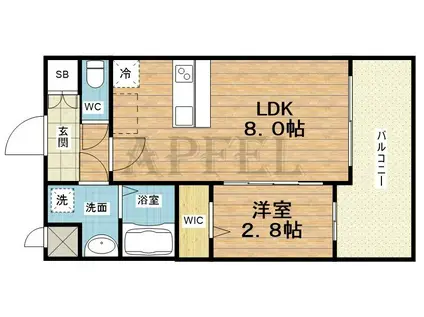ラシーヌ瓦屋町(1LDK/12階)の間取り写真