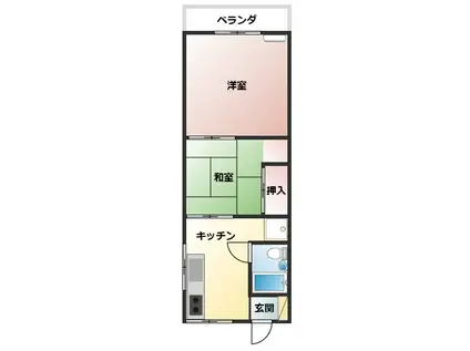 阿部コーポA棟(2K/2階)の間取り写真