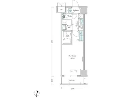 アーバネックス清澄白河II イースト棟(1K/2階)の間取り写真
