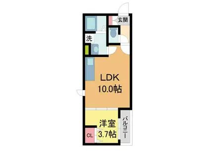 AGRE石橋(1LDK/1階)の間取り写真