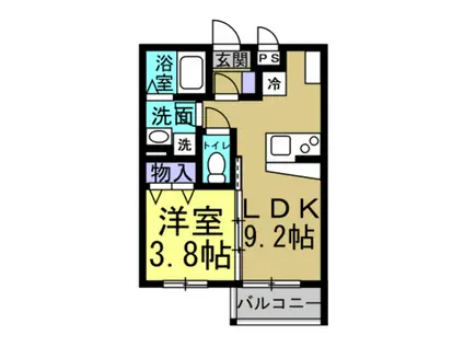 PONTE GLORIA(1LDK/1階)の間取り写真