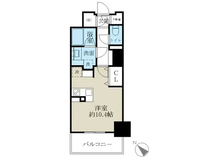 ロイヤルパークスER万代(ワンルーム/5階)の間取り写真