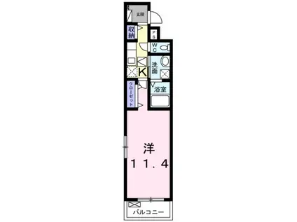 フランメゾンII(1K/1階)の間取り写真