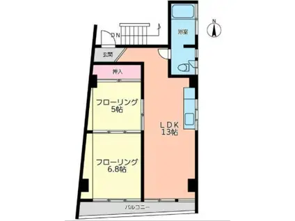 ネオステーションプラザ反町(2LDK/3階)の間取り写真