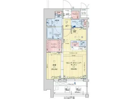 レオンコンフォート九条アルバ(1LDK/2階)の間取り写真