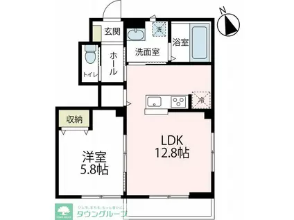 ラウレアI(1LDK/1階)の間取り写真