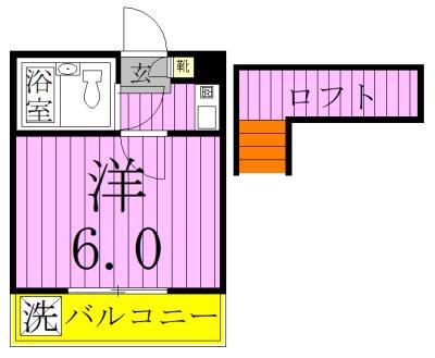 ジュネパレス新松戸第37(1K/2階)の間取り写真