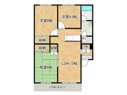 フロンティア旭町(3LDK/1階)の間取り写真