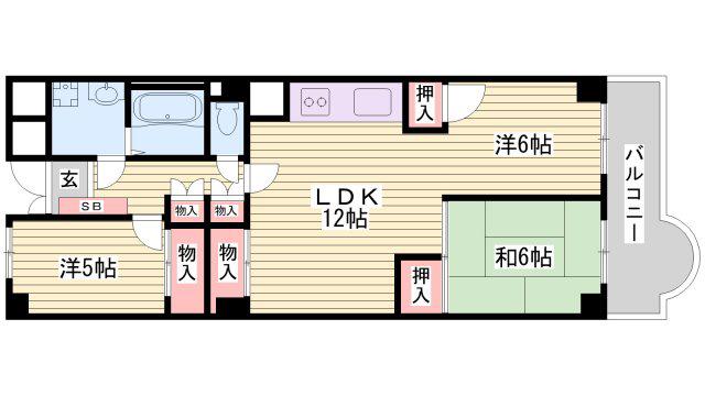 パラッシオ舞子(3LDK/5階)の間取り写真
