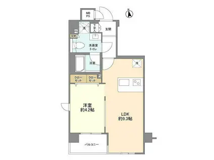 メインステージ桜上水(1LDK/4階)の間取り写真