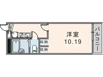 レオパレスフローリッシュ(1K/2階)の間取り写真