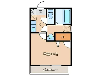 リブレア東櫛原(1K/1階)の間取り写真