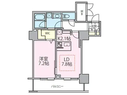 ロイヤルパークスタワー南千住(1LDK/9階)の間取り写真